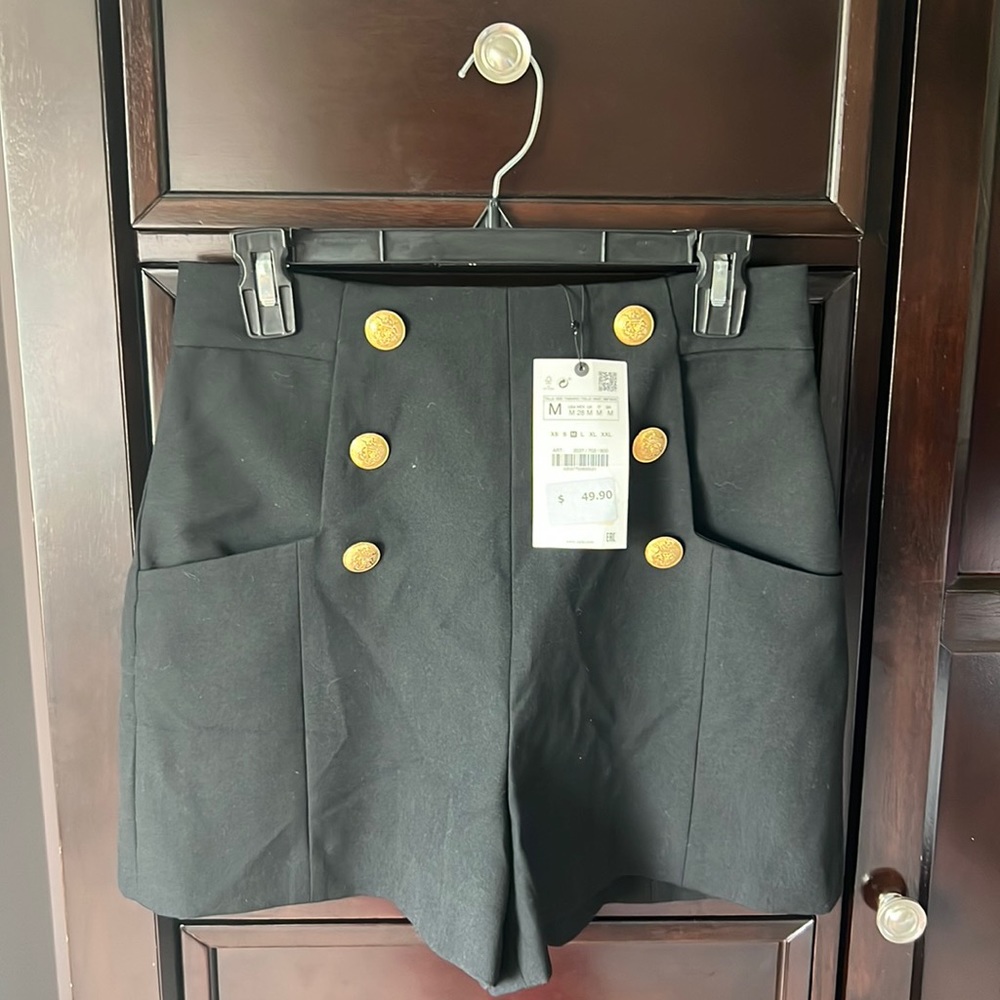 Zara shorts with gold buttons